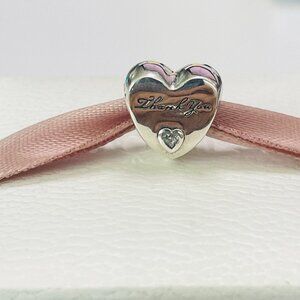 Pandora Polished Thank You Heart Charm